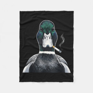 Grappige wilde eend meme rokende wilde eend fleece deken