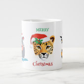 Grappige wilde Safari dieren Kerstmis kostuum Extra Grote Beker (Voorkant)