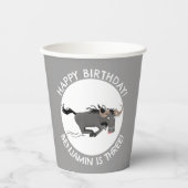 Grappige wildebeest gepersonaliseerde cartoon verj papieren bekers (Voorkant)