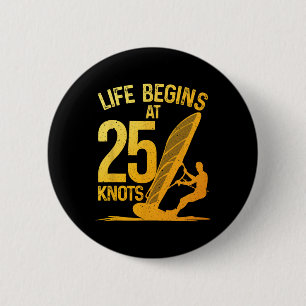 Grappige windsurfing kunst voor mannen vrouwen win ronde button 5,7 cm