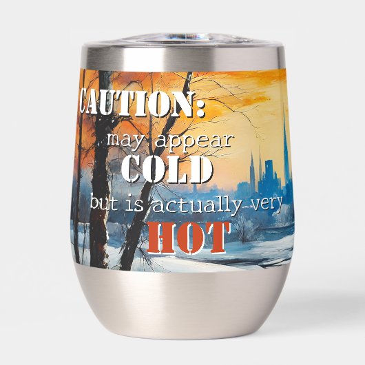 Grappige winterlandschap geïsoleerde tuimelaar (Voorkant)