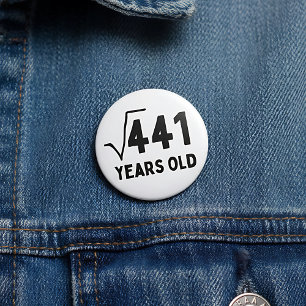 Grappige Wiskunde 21ste verjaardag Ronde Button 7,6 Cm