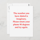 grappige wiskunde briefkaart (Voorkant / Achterkant)