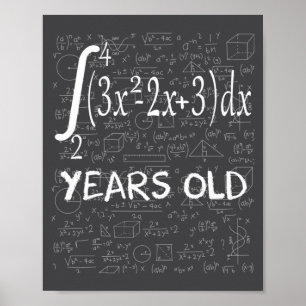 Grappige wiskunde freak 50 jaar oud 50ste verjaard poster