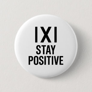 Grappige Wiskunde Grap Positieve Humor Spreuk Blij Ronde Button 5,7 Cm