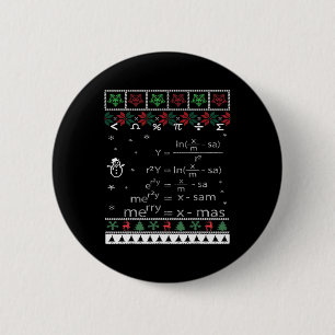 Grappige Wiskunde Leraar Kerst Vrolijk Kerstfeest  Ronde Button 5,7 Cm