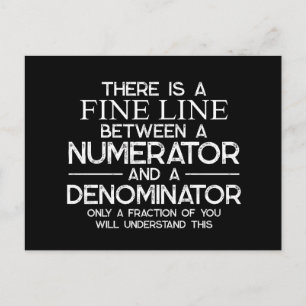 Grappige Wiskunde Student, Er is een fijne lijn tu Feestdagenkaart