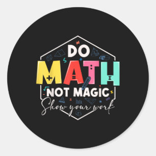Grappige Wiskunde Terug naar school Doe Wiskunde N Ronde Sticker