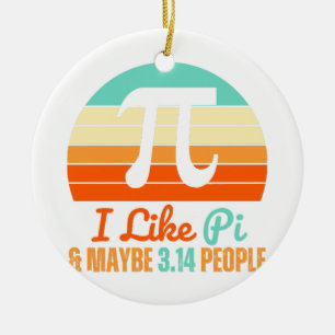 Grappige wiskundeleraar 14 maart Pi-dag Merch Ik v Keramisch Ornament