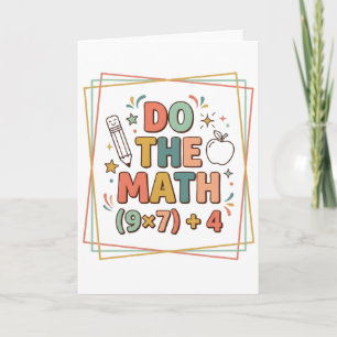Grappige wiskundeleraar Doe de wiskunde (9x7)+4 Kaart