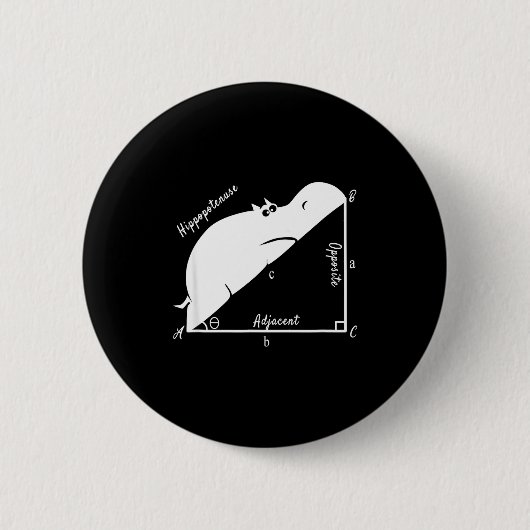 Grappige wiskundeleraar, grappige hypotenusa, meet ronde button 5,7 cm (Voorkant)