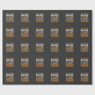 Grappige wiskundeleraar Halloween bezem Cadeaupapier