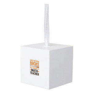 Grappige wiskundeleraar Halloween bezem gebroken o Kubus Ornament