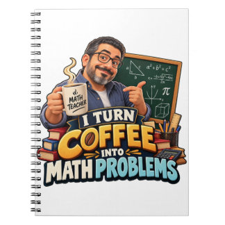 Grappige wiskundeleraar koffie quote cap notitieboek