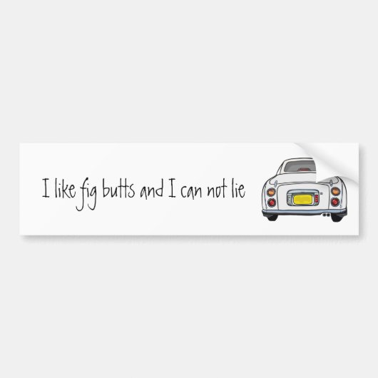Grappige witte Figaro auto Bumpersticker (Voorkant)