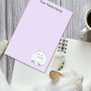 Grappige Witte Kat Boek Lezen Humor Paars Post-it® Notes