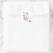 Grappige witte kat gemorste mayonaise ronde sticker (Tas)