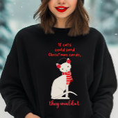 Grappige witte kat rode sjaal Kerstkaart sarcastis Trui