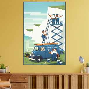 Grappige Witte Kliffen van Dover Canvas Afdruk