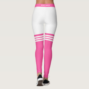 Grappige witte Leggings faux roze over knie Sokken