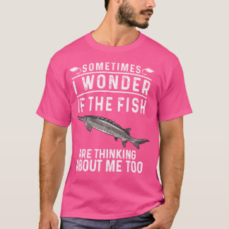 Grappige witte steur Vist soms vraag ik me af T-shirt