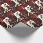 grappige witte stier op de bank cadeaupapier (Hoek)