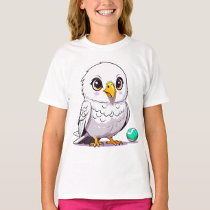 Grappige witte uil die volleybal speelt t-shirt