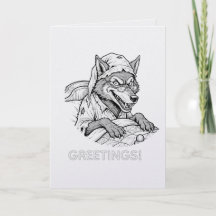 Grappige Wolf Gewichtsverhoudingen Wenskaart