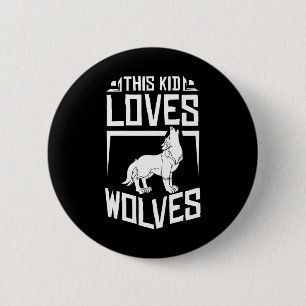 Grappige wolf voor wolven boer ronde button 5,7 cm