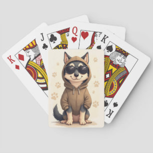 Grappige Wolfshond Kawaii Hond Pokerkaarten