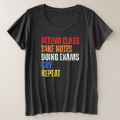  Grappige Woorden Studenten Gezegden Retro Grote Maat T-shirt (Design voorkant)