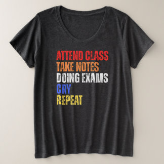 Grappige Woorden Studenten Gezegden Retro Grote Maat T-shirt