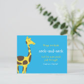 Grappige woordspeling Blauwe Gele Giraffe Briefkaart (Staand voorkant)