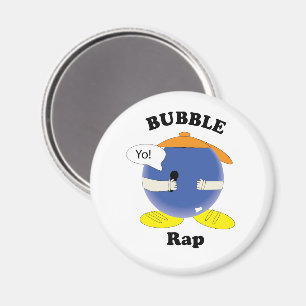 Grappige woordspeling bubbel-rap karakter cartoon magneet
