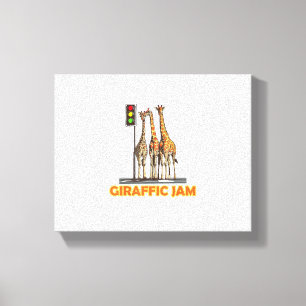 Grappige woordspeling giraffe jam canvas afdruk