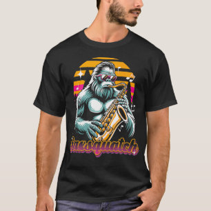 Grappige woordspeling Saxsquatch bigfoot saxofoons T-shirt