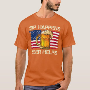 grappige woordspeling slok gebeurt bier helpt drin t-shirt