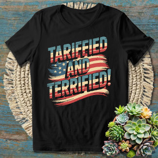 Grappige woordspeling Tariffied en Terrified Hilar T-shirt