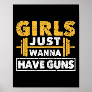 Grappige Workout Meisje Gym Atleet Meisjes Gewoon Poster