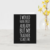 Grappige workout S_ Mijn trainer maakt me bang Gra Kaart (Gele Bloem)