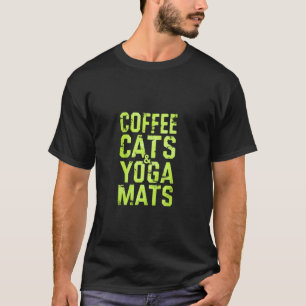 Grappige workout versleten koffiekatten en yogamat t-shirt