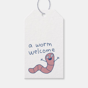 Grappige Worm Welkom Schattige Grappige Aardworm D Cadeaulabel