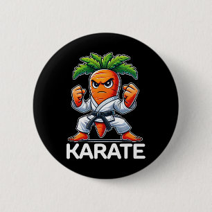 Grappige Wortel Martial Arts Fighter Black Belt Ka Ronde Button 5,7 Cm