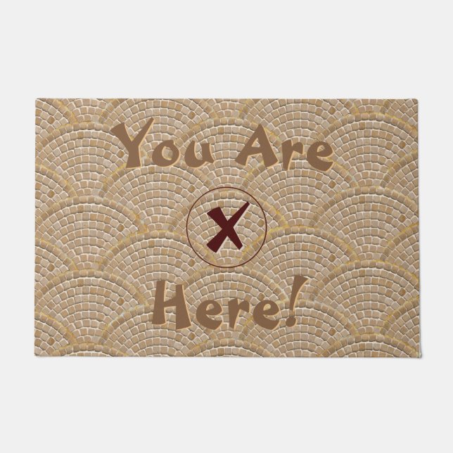 Grappige X markeert de plek Deurmat (Voorkant)