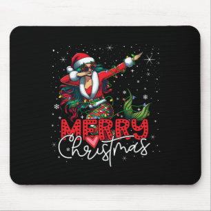 Grappige Xmas Dabbing Zeemeermin Kerstman Vrolijk Muismat