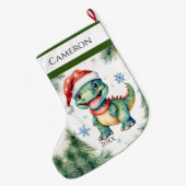 Grappige Xmas dinosaurus Grote Kerstsok (Achterkant (Hangend))