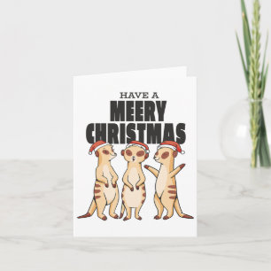 Grappige Xmas familie bijpassende Meerkat hebben e Kaart