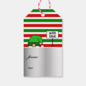 Grappige Xmas Gnome Traditionele Gekleurde Geperso Cadeaulabel (Achterkant)