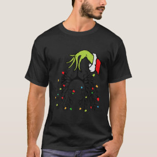 Grappige Xmas Hand Lung Kerstmis Lichten Ademhalin T-shirt