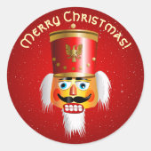 Grappige Xmas Notenkraker Ronde Sticker (Voorkant)